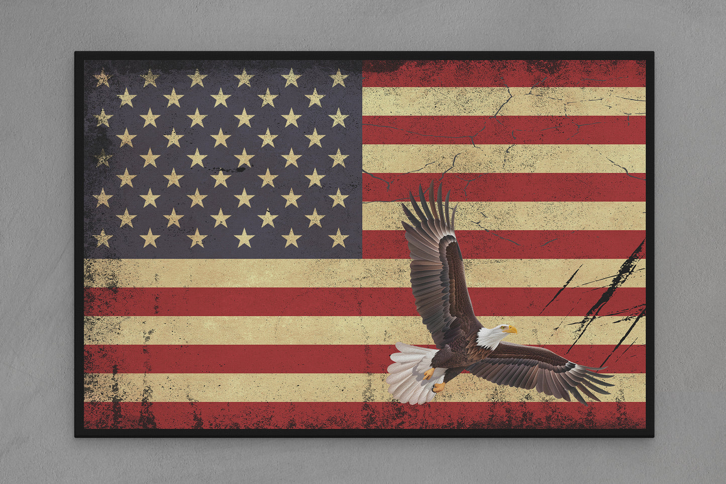 United States Canvas Flag with Eagle "Soaring" Image