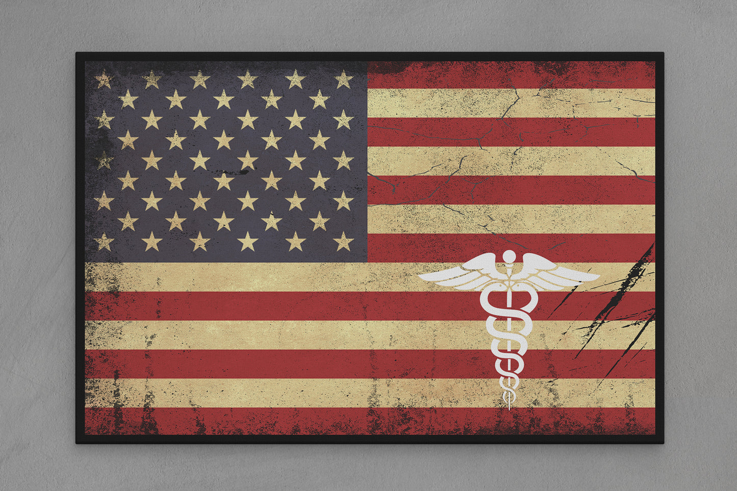 United States Canvas Flag with Doctor and Nurse "Seal" Image