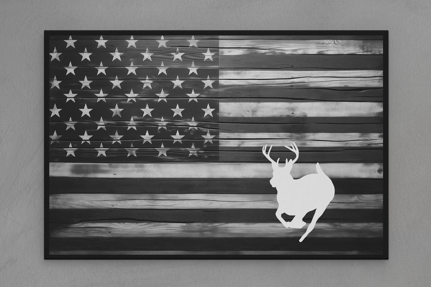 United States Canvas Flag with Deer "Running Forward" Image