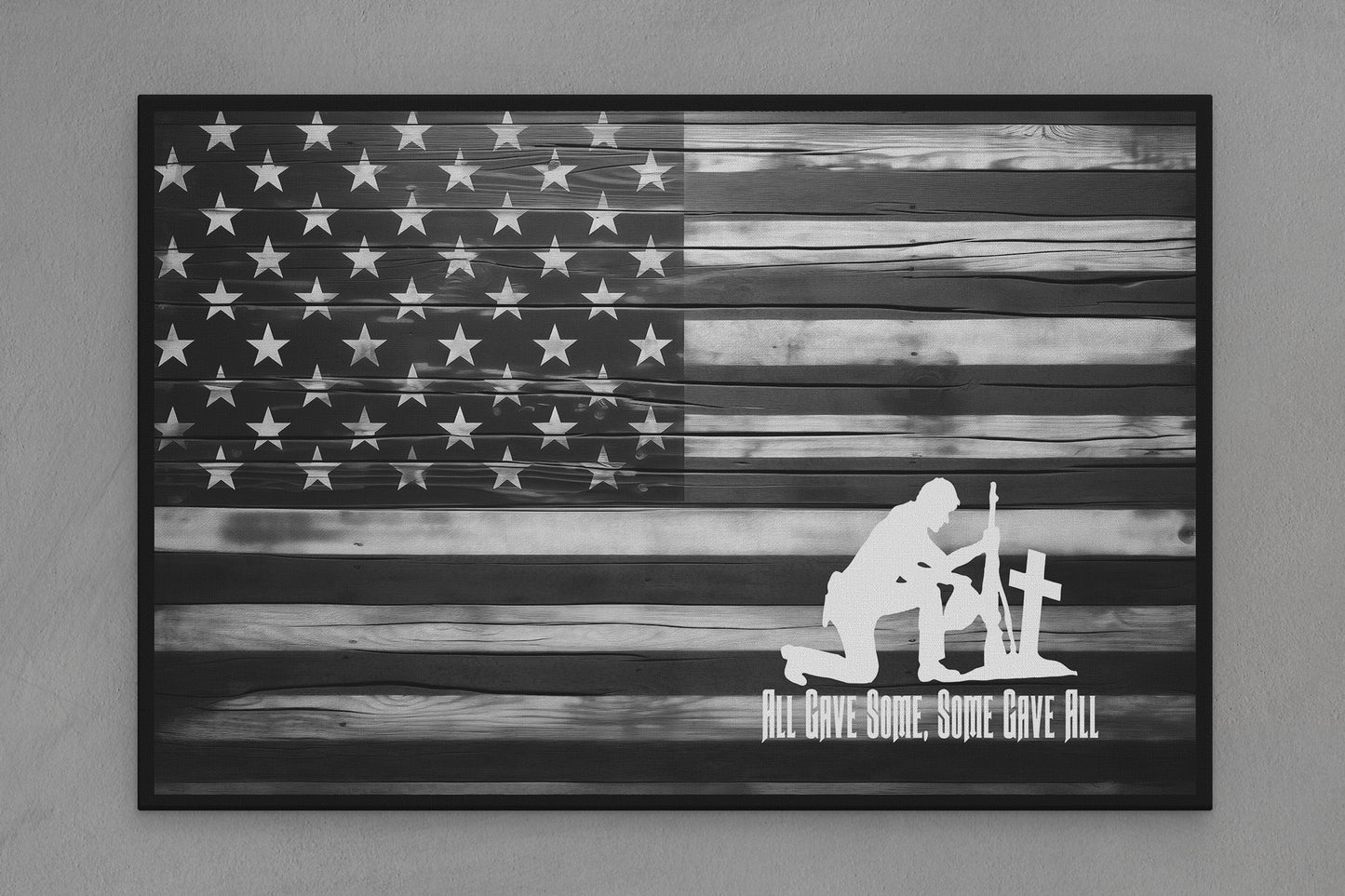 United States Canvas Flag with Military "Some Gave All" Image