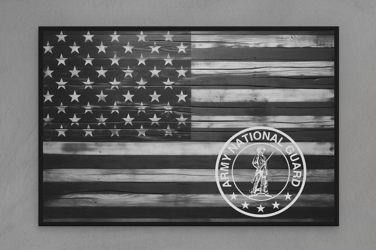 United States Canvas Flag with Army "National Guard Seal" Image