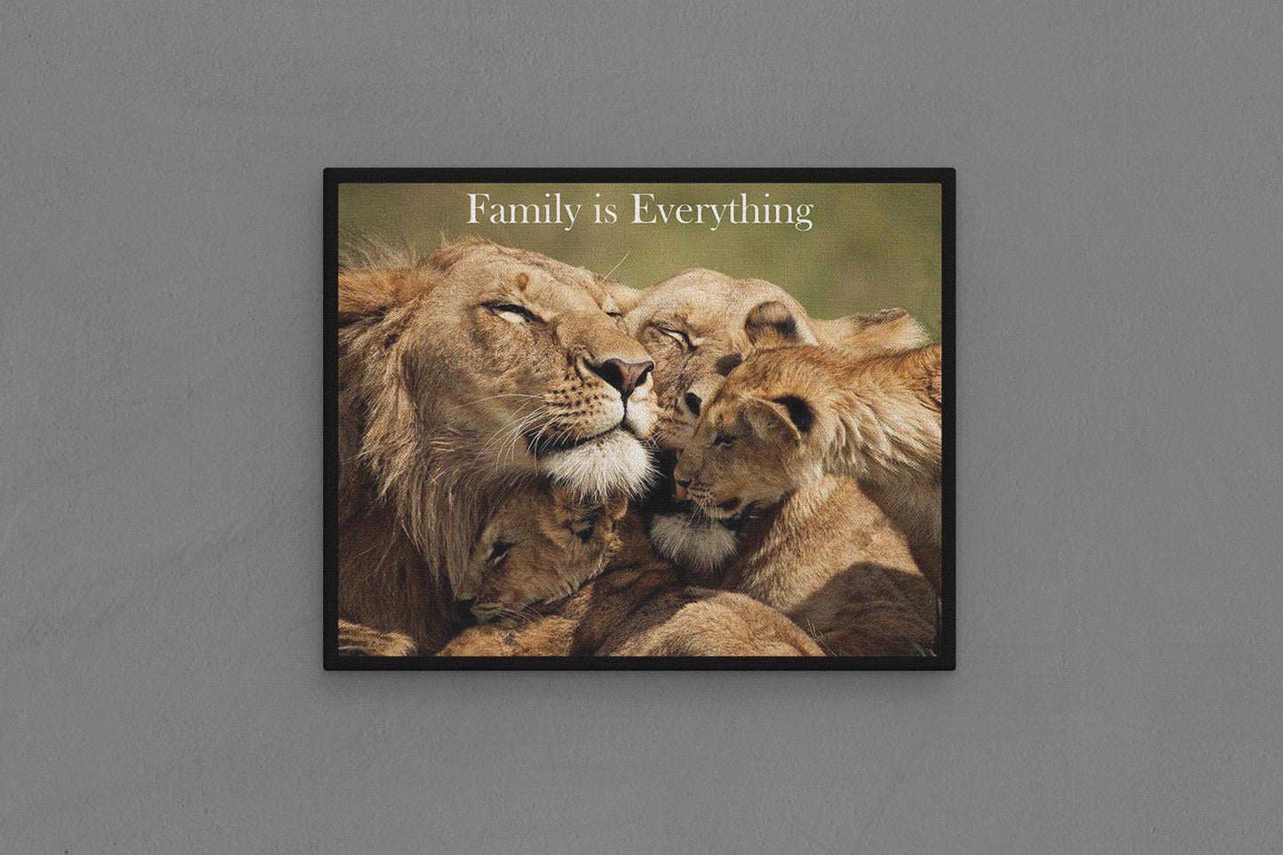 Canvas Frame with "Lions - Family is Everything" Image