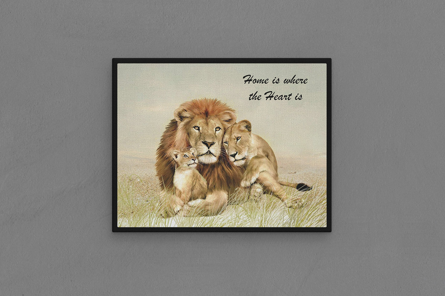 Canvas Frame with "Lions - Home is where the Heart is" Image