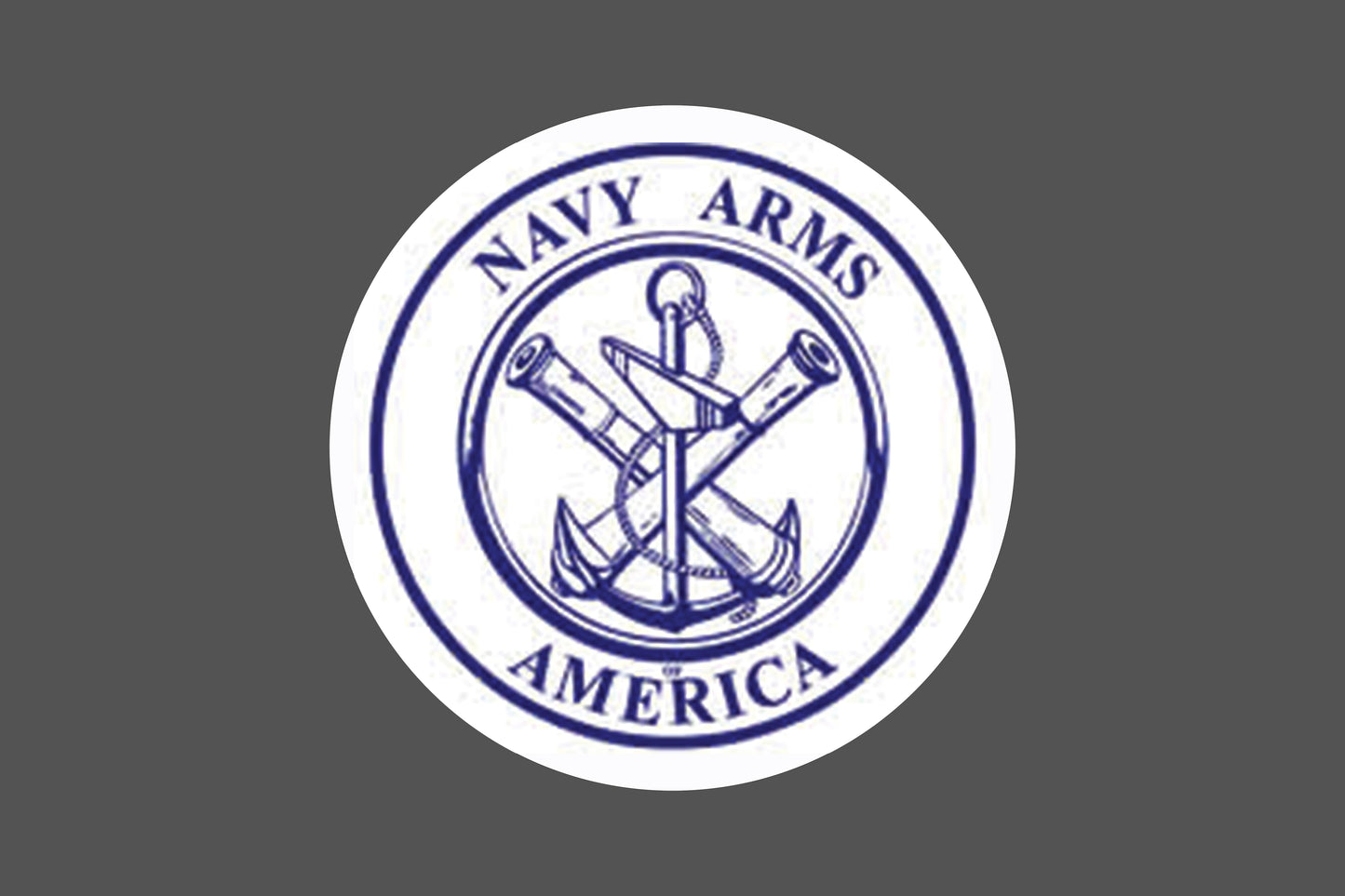 Round Canvas Frame with "Navy Arms Gun Emblem" Image