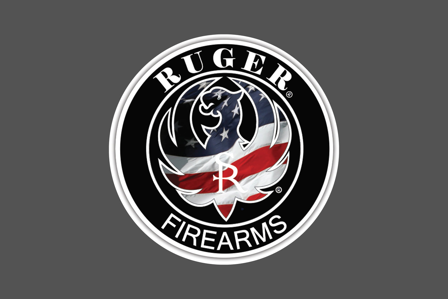 Round Canvas Frame with "Ruger Gun Emblem" Image