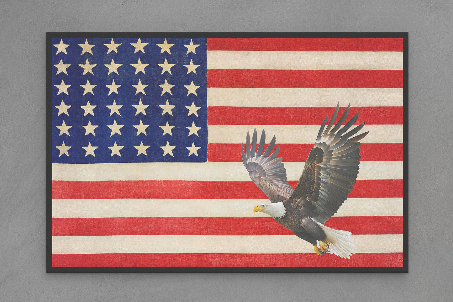 United States Canvas Flag with Eagle "Flying" Image