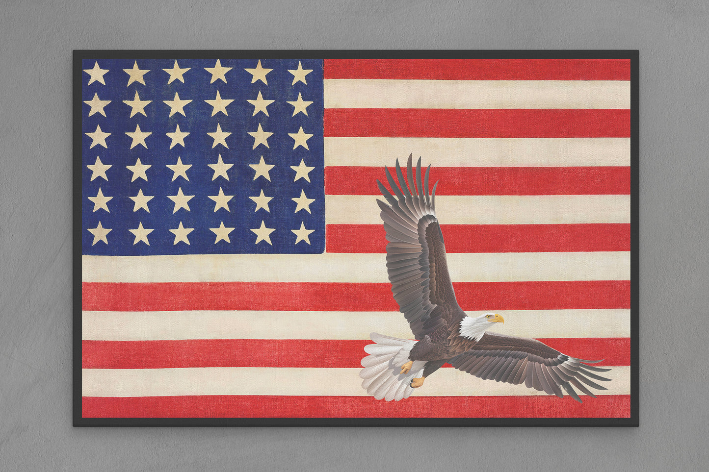 United States Canvas Flag with Eagle "Soaring" Image