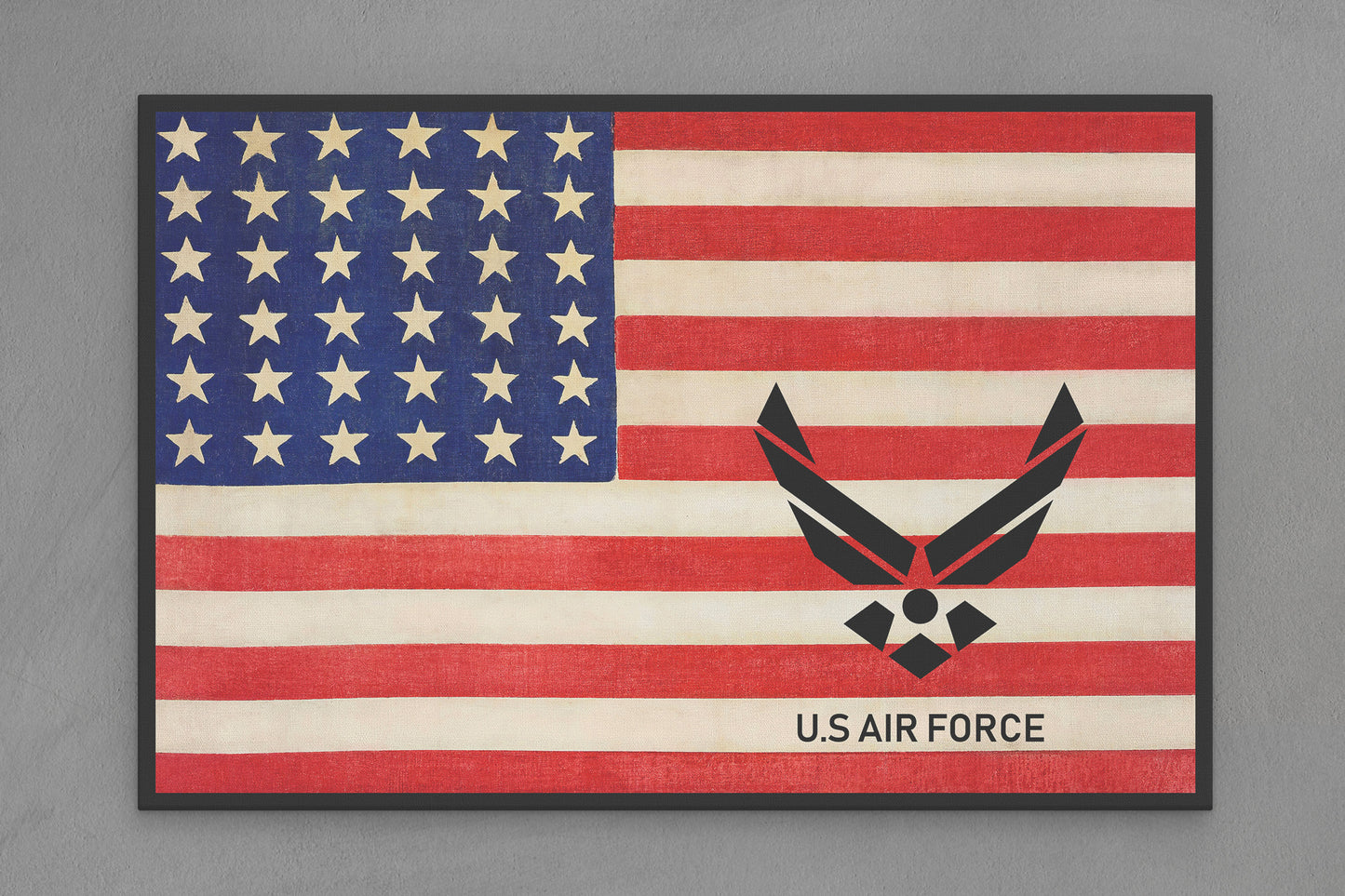 United States Canvas Flag with Air Force "Wings Emblem" Image
