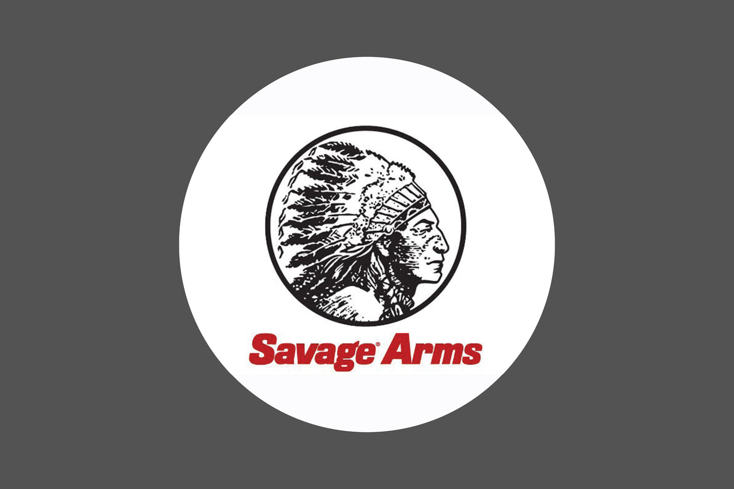 Round Canvas Frame with "Savage Arms Gun Emblem" Image