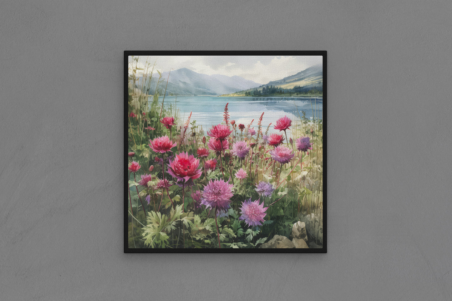 Canvas Frame with "Spring Flowers Scene" Image