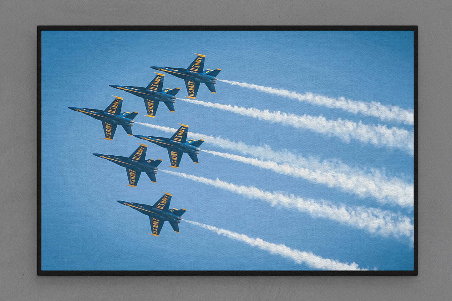 Canvas Frame with "Blue Angles F18 Flying" Image
