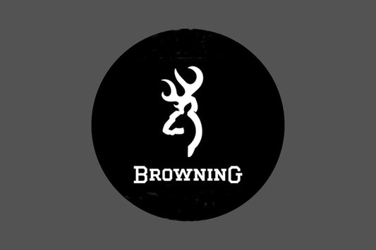 Round Canvas Frame with "Browning Gun Emblem" Image