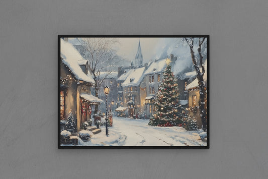 Canvas Frame with "Christmas in Small Town" Image