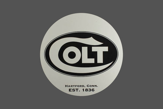Round Canvas Frame with "Colt Gun Emblem" Image