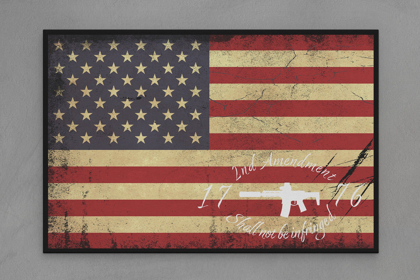 United States Canvas Flag with "2nd Amendment 1776" Image