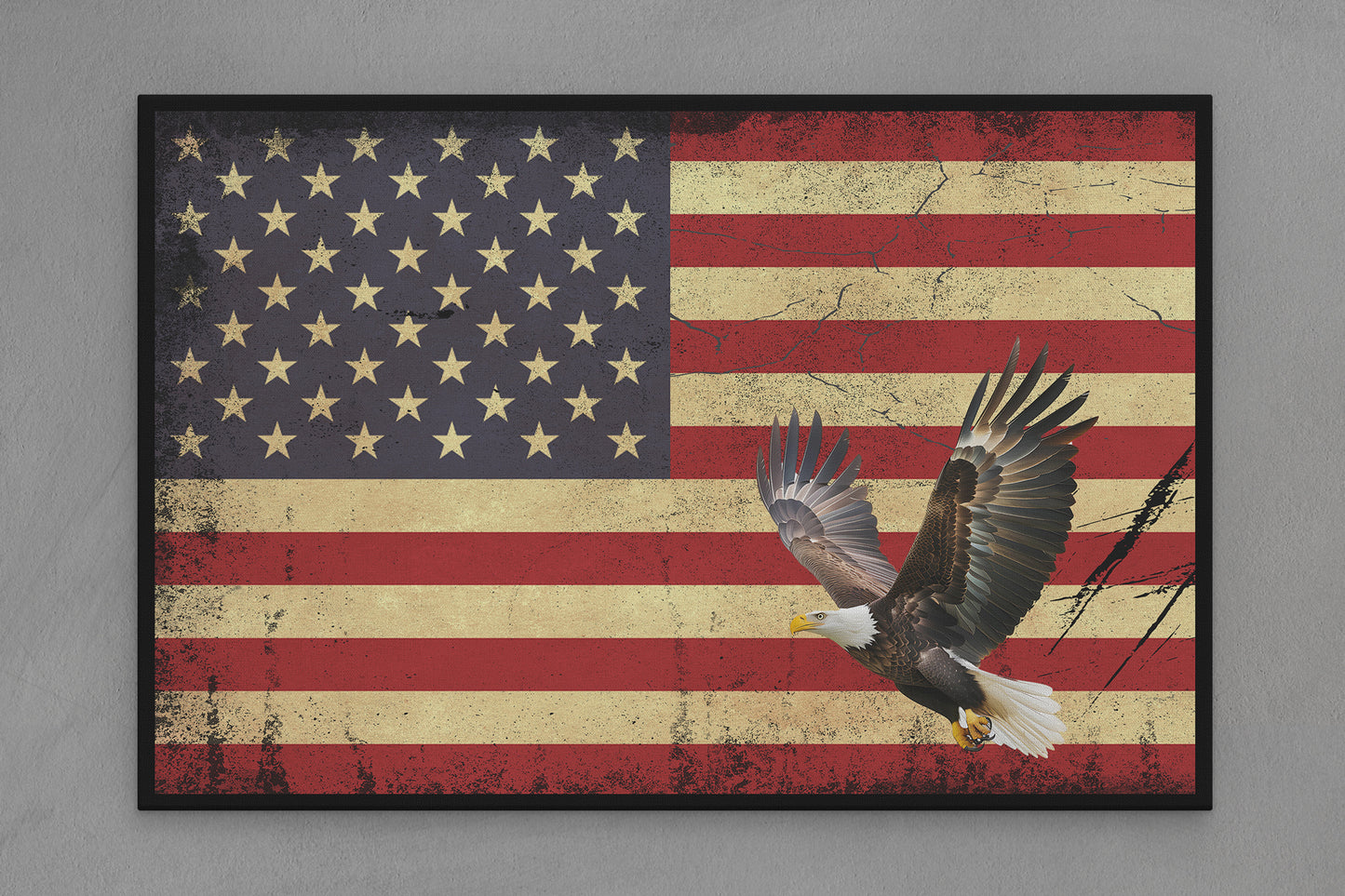 United States Canvas Flag with Eagle "Flying" Image