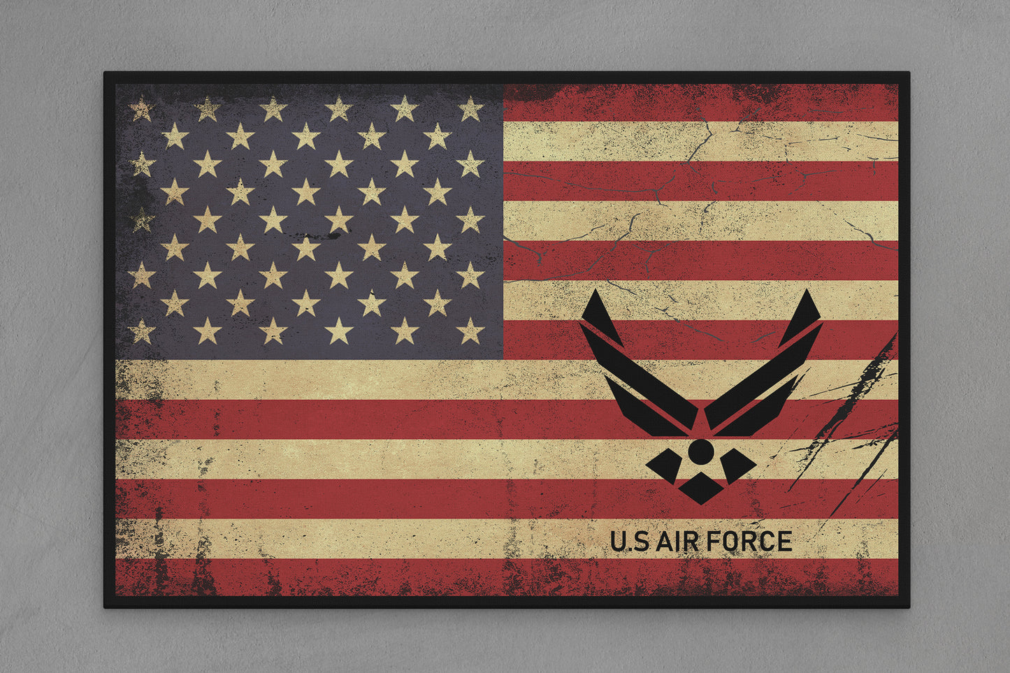 United States Canvas Flag with Air Force "Wings Emblem" Image
