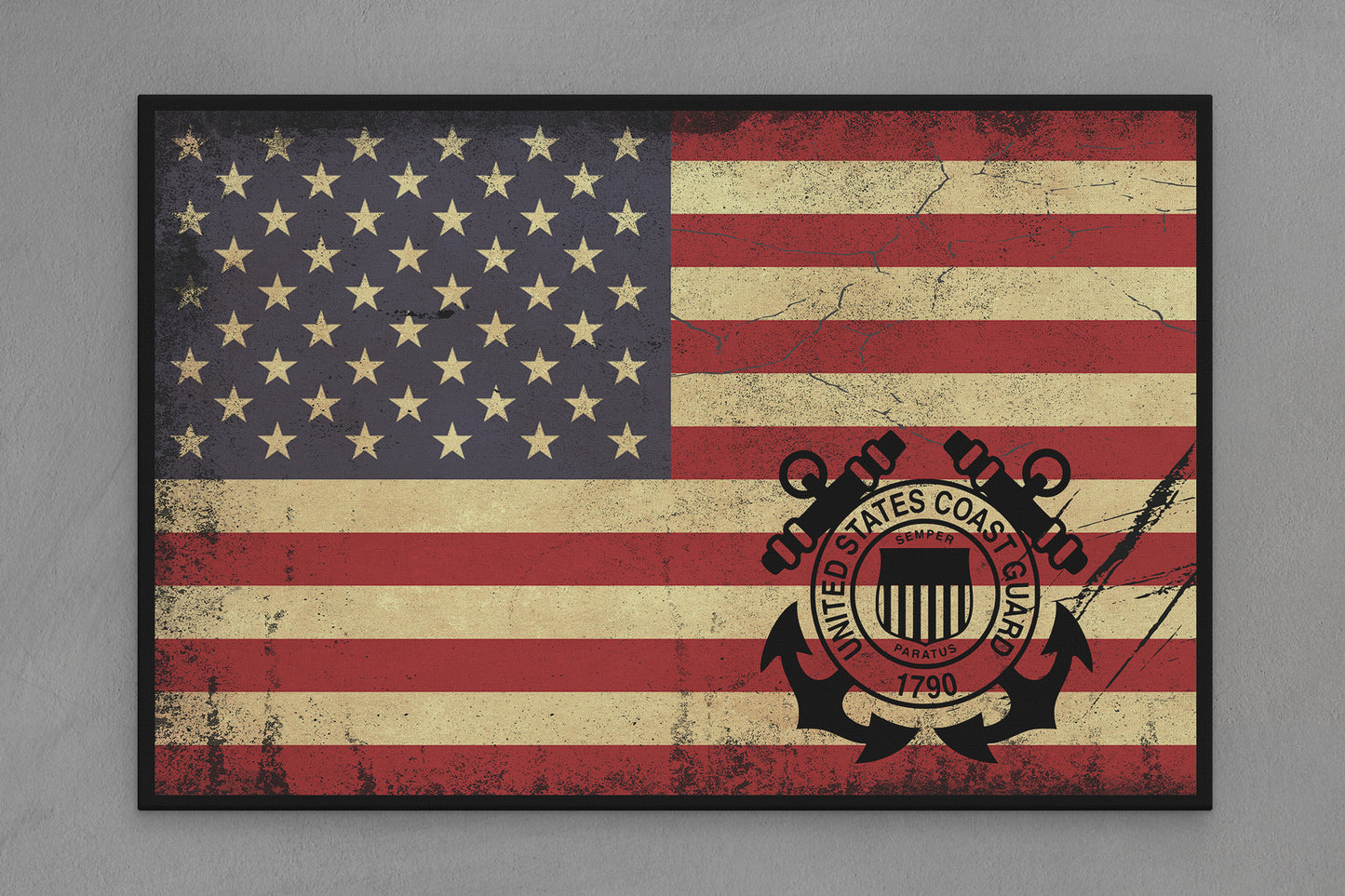United States Canvas Flag with Coast Guard "United States Seal" Image