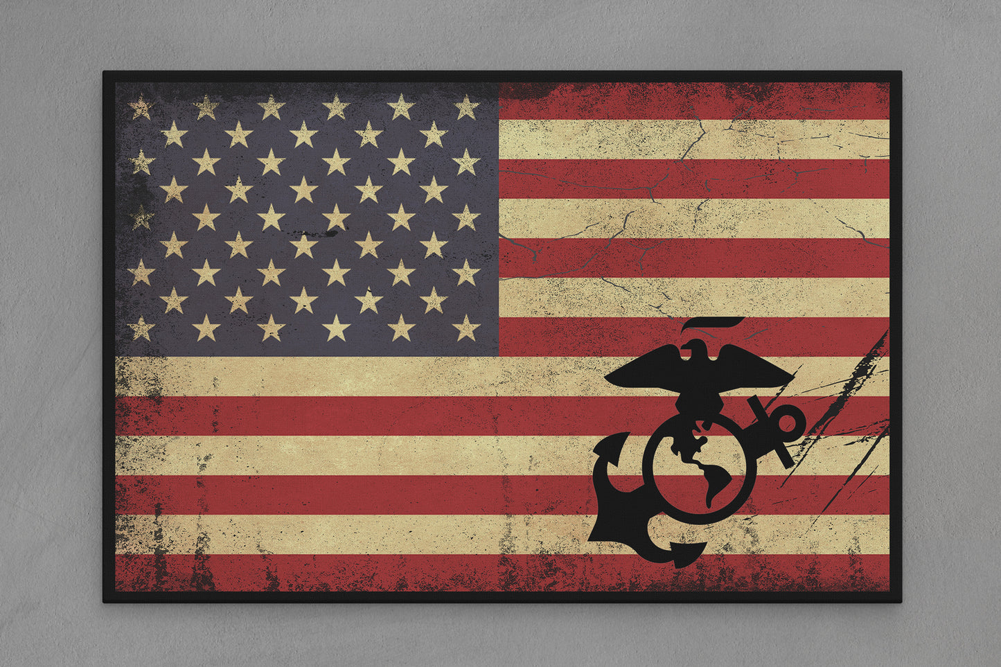 United States Canvas Flag with Marines "United States Seal" Image