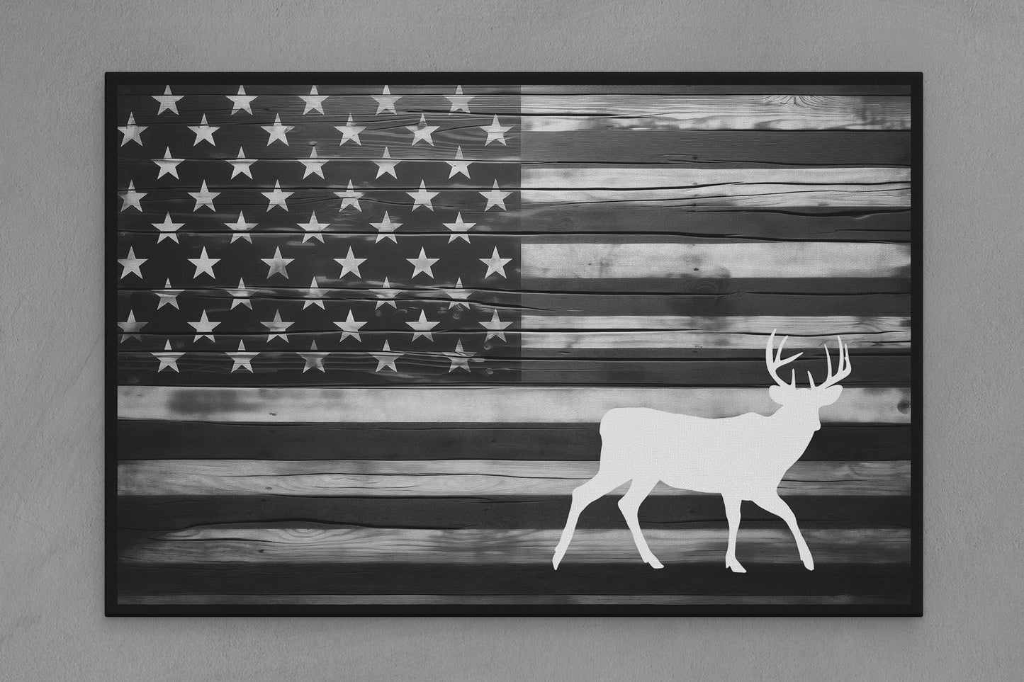 United States Canvas Flag with Deer "Walking" Image