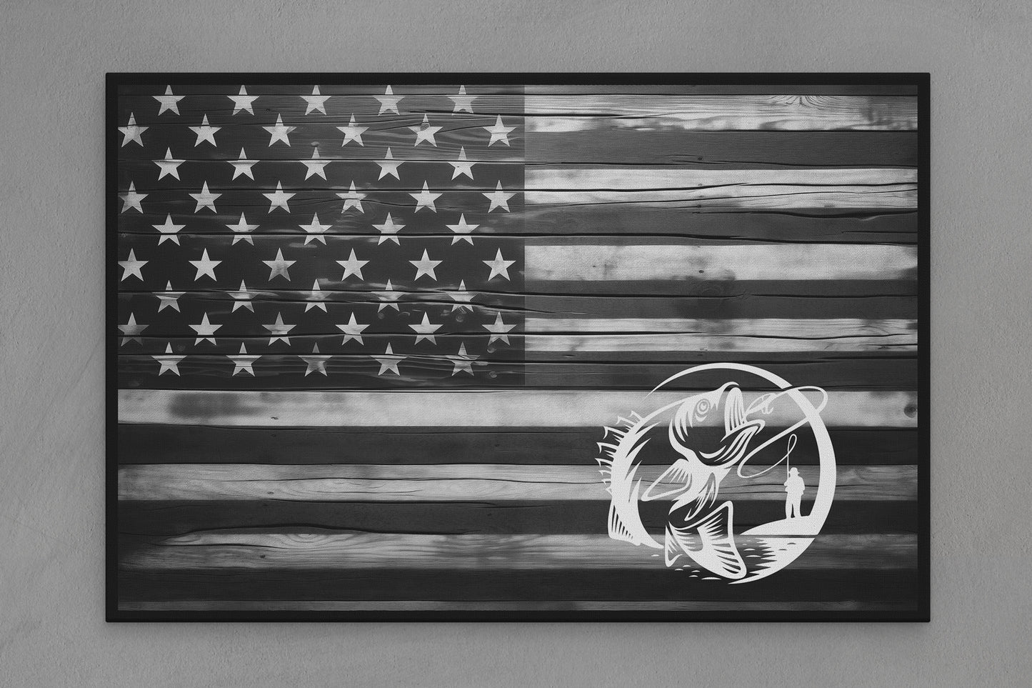 United States Canvas Flag with Fishing "Fly Fishing" Image