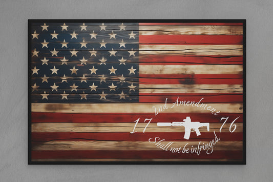United States Canvas Flag with "2nd Amendment 1776" Image