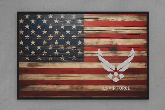 United States Canvas Flag with Air Force "Wings Emblem" Image