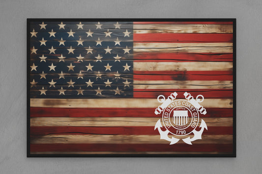 United States Canvas Flag with Coast Guard "United States Seal" Image