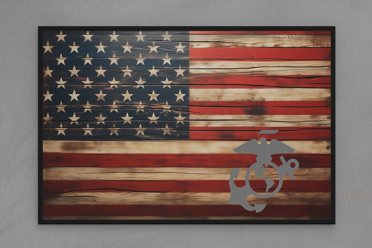 United States Canvas Flag with Marines "United States Seal" Image