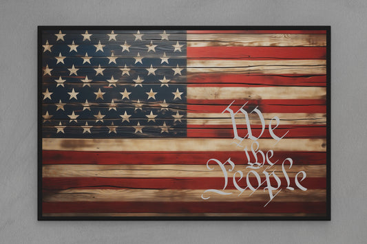 United States Canvas Flag with "We the People" Image