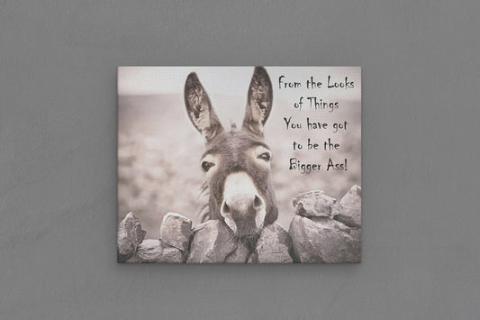 Canvas Frame with "Donkey and Text" Image
