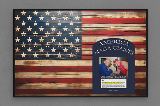 United States Canvas Flag with "Trump and Hogan" Image