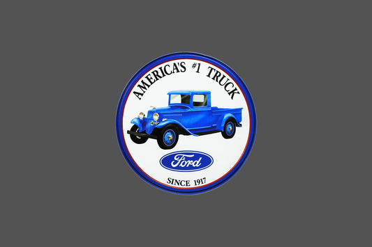 Canvas Round Frame with "Ford Truck - Americas #1 Truck" Image