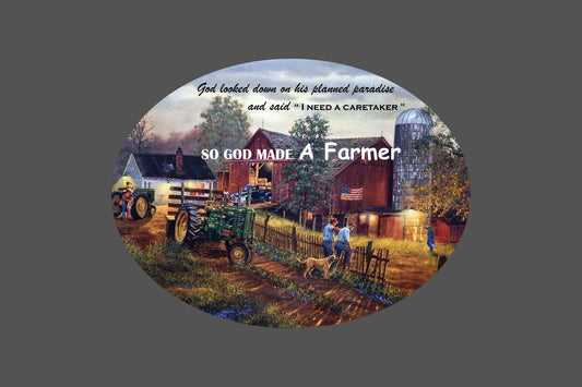 Canvas Frame with "God Made A Farmer" Image