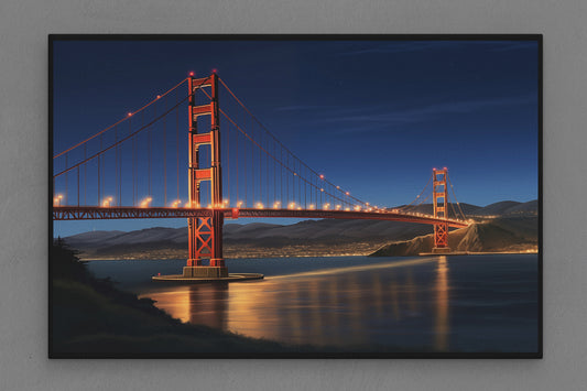 Canvas Frame with "Golden Gate Bridge" Image