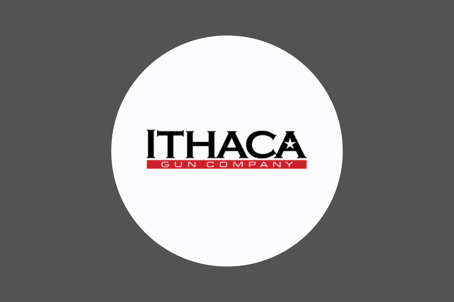 Round Canvas Frame with "Ithaca Gun Emblem" Image