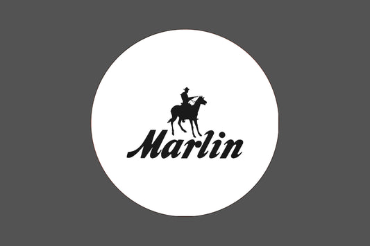 Round Canvas Frame with "Marlin Gun Emblem" Image
