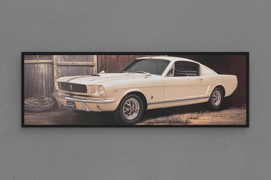 Canvas Frame with "Mustang - White Fastback" Image