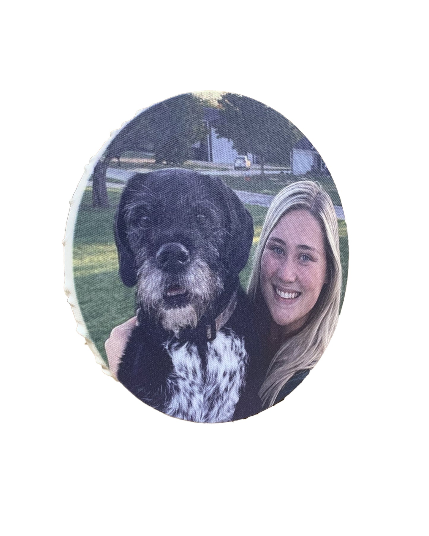 Pet Printed Canvas Frame - Round, Custom Printed with your Image, Rustic, Bargain Prices