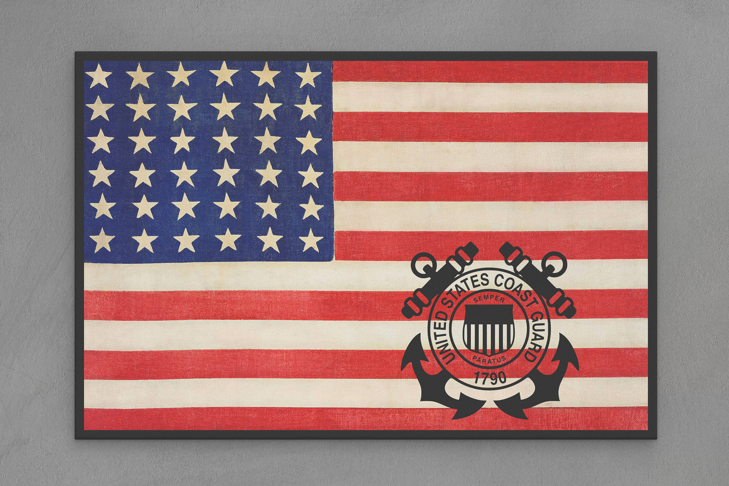 United States Canvas Flag with Coast Guard "United States Seal" Image