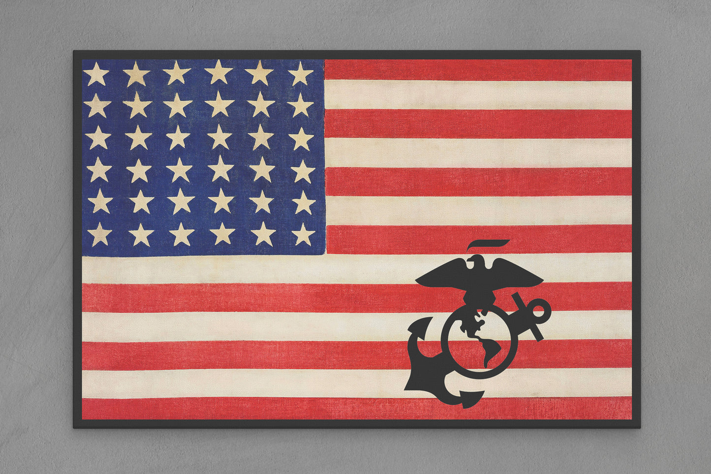 United States Canvas Flag with Marines "United States Seal" Image