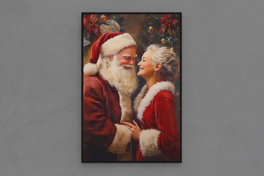 Canvas Frame with "Santa Claus and Mrs. Claus" 01 Image