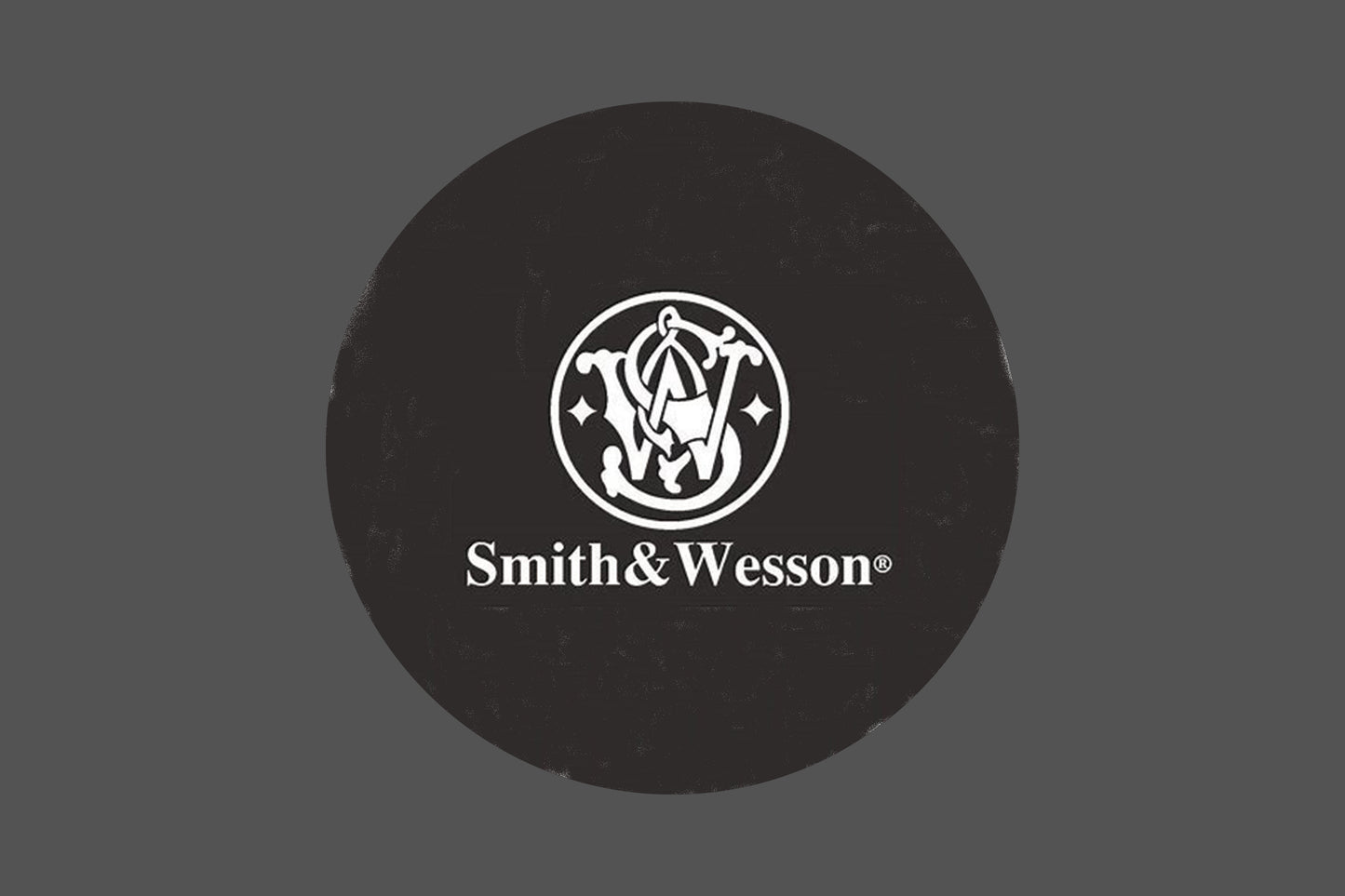 Round Canvas Frame with "Smith & Wesson Gun Emblem" Image
