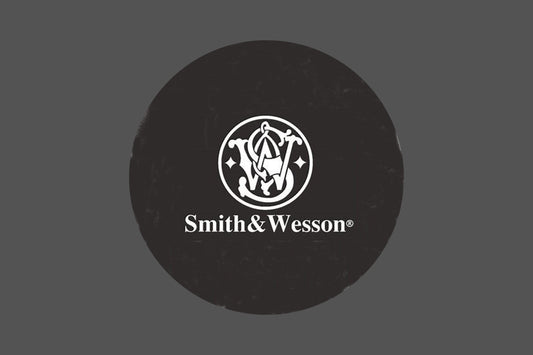 Round Canvas Frame with "Smith & Wesson Gun Emblem" Image