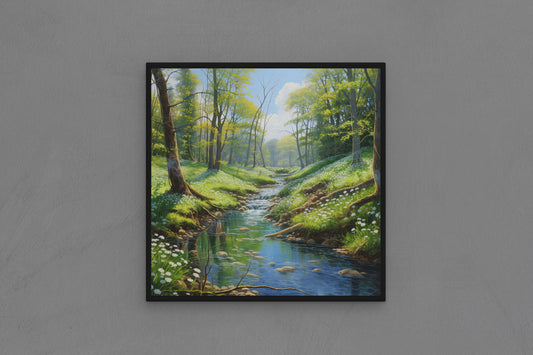 Canvas Frame with "Spring Creek Scene" Image