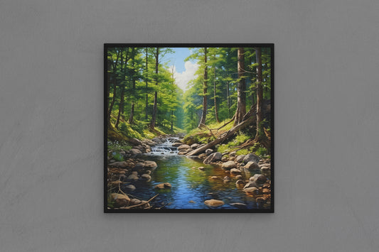 Canvas Frame with "Summer Creek Scene" Image