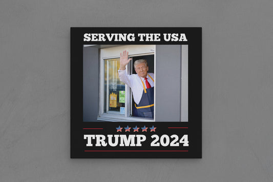 Canvas Frame with "Trump Serving the USA" Image