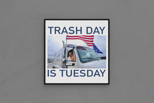 Canvas Frame with "Trump Trash Day" Image