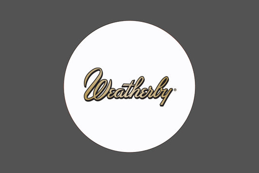 Round Canvas Frame with "Weatherby Gun Emblem" Image