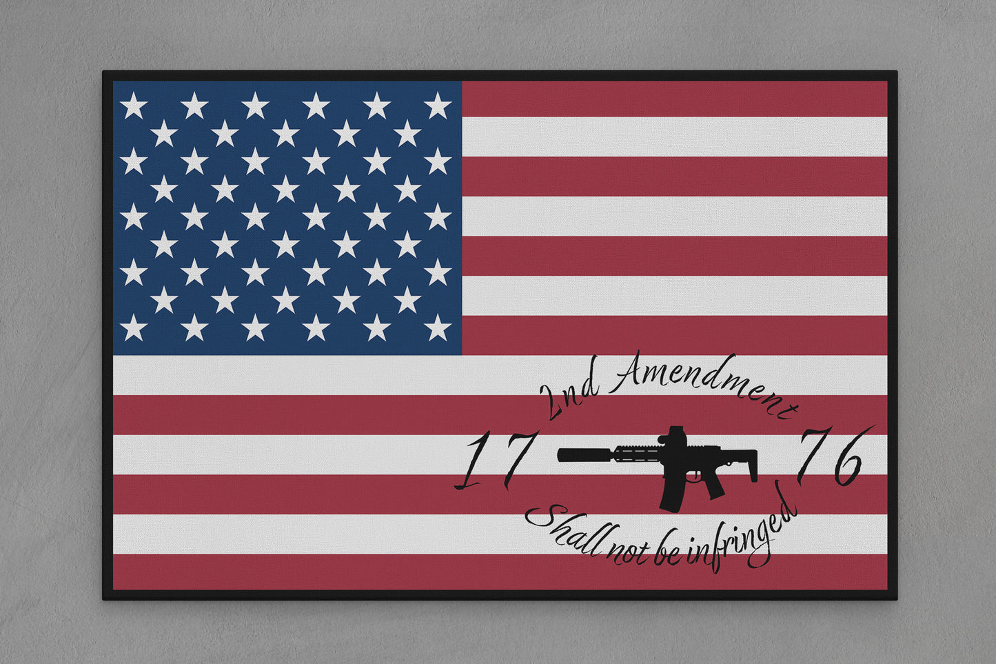 United States Canvas Flag with "2nd Amendment 1776" Image